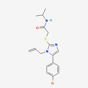 molecular formula C17H20BrN3OS B2467502 2-((1-烯丙基-5-(4-溴苯基)-1H-咪唑-2-基)硫代)-N-异丙基乙酰胺 CAS No. 1207034-75-0