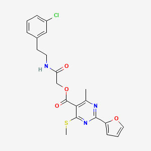 {[2-(3-Chlorophenyl)ethyl]carbamoyl}methyl 2-(furan-2-yl)-4-methyl-6-(methylsulfanyl)pyrimidine-5-carboxylate