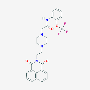 2-(4-(2-(1,3-dioxo-1H-benzo[de]isoquinolin-2(3H)-yl)ethyl)piperazin-1-yl)-N-(2-(trifluoromethoxy)phenyl)acetamide