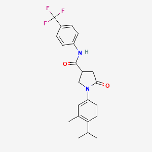 molecular formula C22H23F3N2O2 B2467513 1-(4-异丙基-3-甲基苯基)-5-氧代-N-[4-(三氟甲基)苯基]-3-吡咯烷酮 CAS No. 866153-50-6