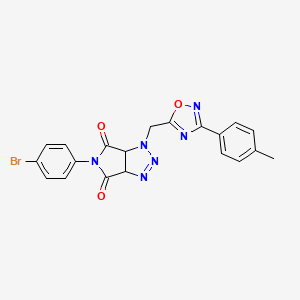 molecular formula C20H15BrN6O3 B2467514 5-(4-bromophenyl)-1-((3-(p-tolyl)-1,2,4-oxadiazol-5-yl)methyl)-1,6a-dihydropyrrolo[3,4-d][1,2,3]triazole-4,6(3aH,5H)-dione CAS No. 1207011-55-9