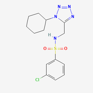 3-chloro-N-((1-cyclohexyl-1H-tetrazol-5-yl)methyl)benzenesulfonamide