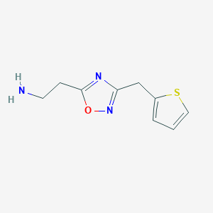 molecular formula C9H11N3OS B2467521 2-[3-(Thiophen-2-ylmethyl)-1,2,4-oxadiazol-5-yl]ethanamine CAS No. 1248245-68-2