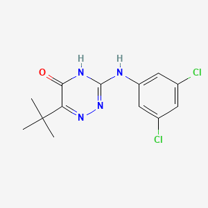 molecular formula C13H14Cl2N4O B2467523 6-tert-butyl-3-[(3,5-dichlorophenyl)amino]-1,2,4-triazin-5(4H)-one CAS No. 898650-51-6
