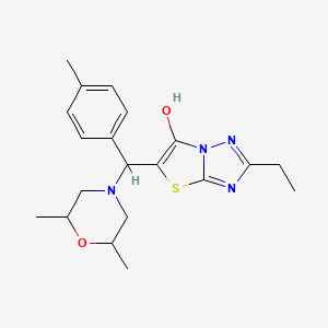 molecular formula C20H26N4O2S B2467524 5-((2,6-Dimethylmorpholino)(p-tolyl)methyl)-2-ethylthiazolo[3,2-b][1,2,4]triazol-6-ol CAS No. 1008065-08-4