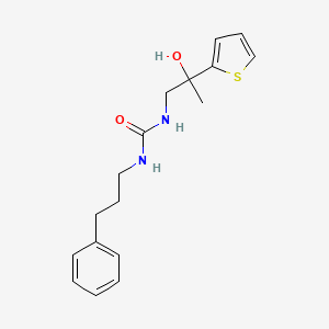 molecular formula C17H22N2O2S B2467527 1-(2-Hydroxy-2-(thiophen-2-yl)propyl)-3-(3-phenylpropyl)urea CAS No. 1396848-18-2