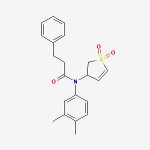 molecular formula C21H23NO3S B2467538 N-(3,4-dimethylphenyl)-N-(1,1-dioxido-2,3-dihydrothiophen-3-yl)-3-phenylpropanamide CAS No. 863021-52-7