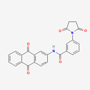 molecular formula C25H16N2O5 B2467539 N-(9,10-dioxo-9,10-dihydroanthracen-2-yl)-3-(2,5-dioxopyrrolidin-1-yl)benzamide CAS No. 476322-98-2