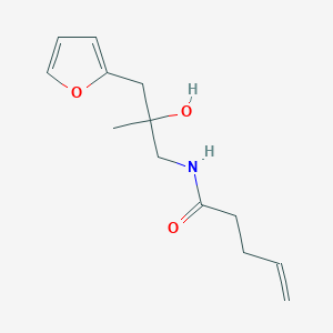 molecular formula C13H19NO3 B2467547 N-(3-(furan-2-yl)-2-hydroxy-2-methylpropyl)pent-4-enamide CAS No. 1795441-85-8