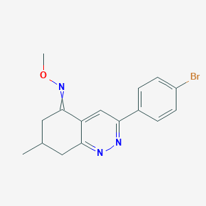 molecular formula C16H16BrN3O B2467550 3-(4-bromophenyl)-N-methoxy-7-methyl-7,8-dihydro-6H-cinnolin-5-imine CAS No. 1025221-24-2