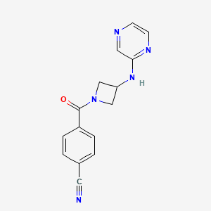 4-(3-(Pyrazin-2-ylamino)azetidine-1-carbonyl)benzonitrile