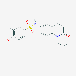 molecular formula C21H26N2O4S B2467560 N-(1-isobutyl-2-oxo-1,2,3,4-tetrahydroquinolin-6-yl)-4-methoxy-3-methylbenzenesulfonamide CAS No. 942003-05-6