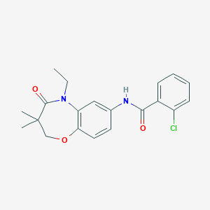 2-chloro-N-(5-ethyl-3,3-dimethyl-4-oxo-2,3,4,5-tetrahydrobenzo[b][1,4]oxazepin-7-yl)benzamide