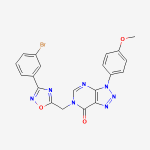 molecular formula C20H14BrN7O3 B2467563 6-((3-(3-bromophenyl)-1,2,4-oxadiazol-5-yl)methyl)-3-(4-methoxyphenyl)-3H-[1,2,3]triazolo[4,5-d]pyrimidin-7(6H)-one CAS No. 1207004-86-1