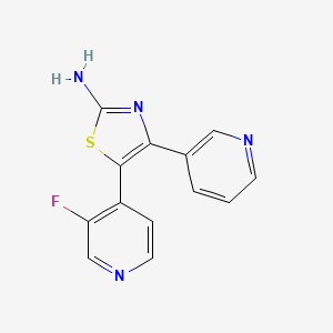 molecular formula C13H9FN4S B2467569 5-(3-氟吡啶-4-基)-4-吡啶-3-基-1,3-噻唑-2-胺 CAS No. 2248392-70-1
