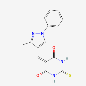 5-((3-methyl-1-phenyl-1H-pyrazol-4-yl)methylene)-2-thioxodihydropyrimidine-4,6(1H,5H)-dione