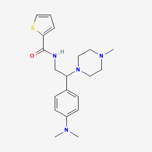 molecular formula C20H28N4OS B2467572 N-(2-(4-(dimethylamino)phenyl)-2-(4-methylpiperazin-1-yl)ethyl)thiophene-2-carboxamide CAS No. 946345-65-9