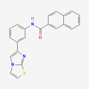 molecular formula C22H15N3OS B2467573 N-(3-(咪唑并[2,1-b]噻唑-6-基)苯基)-2-萘酰胺 CAS No. 893968-59-7