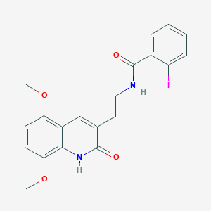 N-[2-(5,8-dimethoxy-2-oxo-1H-quinolin-3-yl)ethyl]-2-iodobenzamide