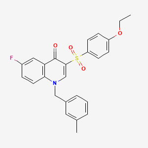 molecular formula C25H22FNO4S B2467577 3-(4-Ethoxyphenyl)sulfonyl-6-fluoro-1-[(3-methylphenyl)methyl]quinolin-4-one CAS No. 866845-88-7