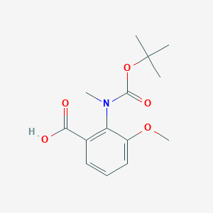 molecular formula C14H19NO5 B2467578 3-Methoxy-2-[methyl-[(2-methylpropan-2-yl)oxycarbonyl]amino]benzoic acid CAS No. 2248285-61-0