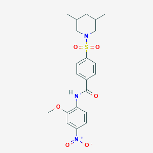 4-((3,5-dimethylpiperidin-1-yl)sulfonyl)-N-(2-methoxy-4-nitrophenyl)benzamide