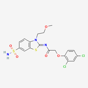 (Z)-2-(2,4-dichlorophenoxy)-N-(3-(2-methoxyethyl)-6-sulfamoylbenzo[d]thiazol-2(3H)-ylidene)acetamide