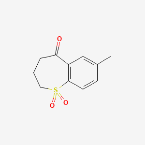 molecular formula C11H12O3S B2467582 7-methyl-3,4-dihydro-1-benzothiepin-5(2H)-one 1,1-dioxide CAS No. 27654-66-6