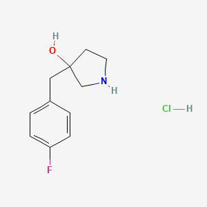 3-[(4-Fluorophenyl)methyl]pyrrolidin-3-ol hydrochloride
