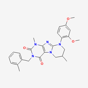 9-(2,4-dimethoxyphenyl)-1,7-dimethyl-3-(2-methylbenzyl)-6,7,8,9-tetrahydropyrimido[2,1-f]purine-2,4(1H,3H)-dione