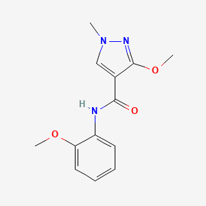 molecular formula C13H15N3O3 B2467603 3-methoxy-N-(2-methoxyphenyl)-1-methyl-1H-pyrazole-4-carboxamide CAS No. 1014026-97-1