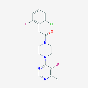 molecular formula C17H17ClF2N4O B2467628 2-(2-Chloro-6-fluorophenyl)-1-[4-(5-fluoro-6-methylpyrimidin-4-yl)piperazin-1-yl]ethanone CAS No. 2380079-65-0