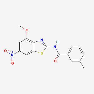 molecular formula C16H13N3O4S B2467633 N-(4-methoxy-6-nitro-1,3-benzothiazol-2-yl)-3-methylbenzamide CAS No. 313404-30-7