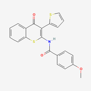 4-methoxy-N-(4-oxo-3-(thiophen-2-yl)-4H-thiochromen-2-yl)benzamide
