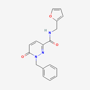 molecular formula C17H15N3O3 B2467645 1-benzyl-N-(furan-2-ylmethyl)-6-oxo-1,6-dihydropyridazine-3-carboxamide CAS No. 1049540-35-3
