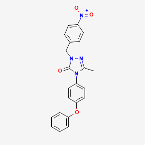 molecular formula C22H18N4O4 B2467648 5-methyl-2-(4-nitrobenzyl)-4-(4-phenoxyphenyl)-2,4-dihydro-3H-1,2,4-triazol-3-one CAS No. 860784-92-5
