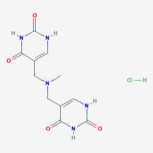 molecular formula C11H14ClN5O4 B2467651 5,5'-((甲基偶氮二亚甲基))双(嘧啶-2,4(1H,3H)-二酮)盐酸盐 CAS No. 1448075-04-4