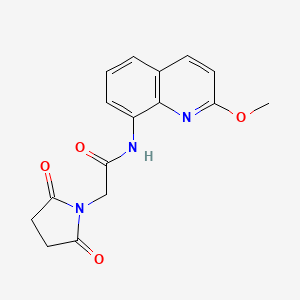molecular formula C16H15N3O4 B2467654 2-(2,5-dioxopyrrolidin-1-yl)-N-(2-methoxyquinolin-8-yl)acetamide CAS No. 1226440-24-9