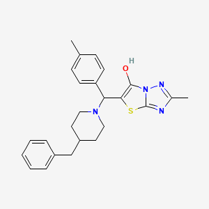 molecular formula C25H28N4OS B2467658 5-((4-Benzylpiperidin-1-yl)(p-tolyl)methyl)-2-methylthiazolo[3,2-b][1,2,4]triazol-6-ol CAS No. 851809-26-2