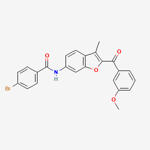 molecular formula C24H18BrNO4 B2467661 4-bromo-N-[2-(3-methoxybenzoyl)-3-methyl-1-benzofuran-6-yl]benzamide CAS No. 929504-83-6