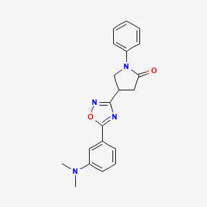 4-{5-[3-(Dimethylamino)phenyl]-1,2,4-oxadiazol-3-yl}-1-phenylpyrrolidin-2-one