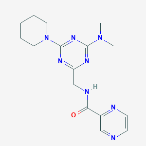 N-((4-(dimethylamino)-6-(piperidin-1-yl)-1,3,5-triazin-2-yl)methyl)pyrazine-2-carboxamide