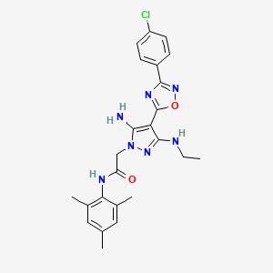 2-(5-amino-4-(3-(4-chlorophenyl)-1,2,4-oxadiazol-5-yl)-3-(ethylamino)-1H-pyrazol-1-yl)-N-mesitylacetamide