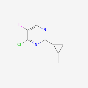 molecular formula C8H8ClIN2 B2467678 4-Chloro-5-iodo-2-(2-methylcyclopropyl)pyrimidine CAS No. 1522743-11-8
