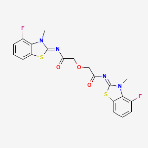 (Z)-N-(4-fluoro-3-methylbenzo[d]thiazol-2(3H)-ylidene)-2-(2-((E)-(4-fluoro-3-methylbenzo[d]thiazol-2(3H)-ylidene)amino)-2-oxoethoxy)acetamide