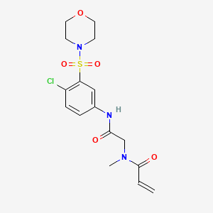 molecular formula C16H20ClN3O5S B2467686 N-[2-(4-Chloro-3-morpholin-4-ylsulfonylanilino)-2-oxoethyl]-N-methylprop-2-enamide CAS No. 2128688-84-4