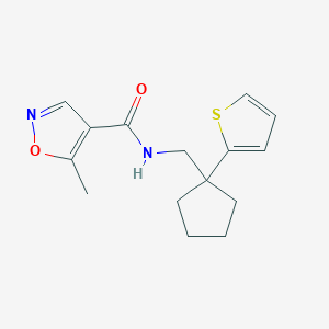 5-methyl-N-((1-(thiophen-2-yl)cyclopentyl)methyl)isoxazole-4-carboxamide