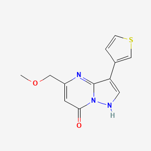 molecular formula C12H11N3O2S B2467695 5-(Methoxymethyl)-3-(3-thienyl)pyrazolo[1,5-a]pyrimidin-7-ol CAS No. 866132-34-5