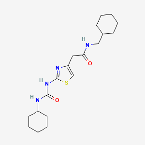 molecular formula C19H30N4O2S B2467703 N-(cyclohexylmethyl)-2-(2-(3-cyclohexylureido)thiazol-4-yl)acetamide CAS No. 921569-14-4