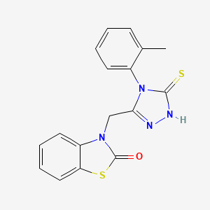 molecular formula C17H14N4OS2 B2467716 3-((5-mercapto-4-(o-tolyl)-4H-1,2,4-triazol-3-yl)methyl)benzo[d]thiazol-2(3H)-one CAS No. 887205-97-2